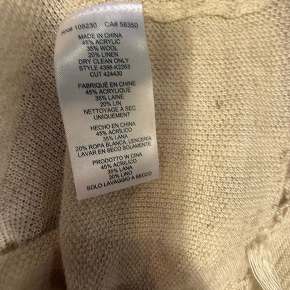 Joie Annalie Cream Fringed Sweater Women’s Size Medium Boatneck Linen Wool Blend - Picture 5 of 10